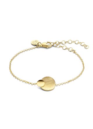 Armband Rondje Hol van zilver goud verguld Lengte: 16-21 cm